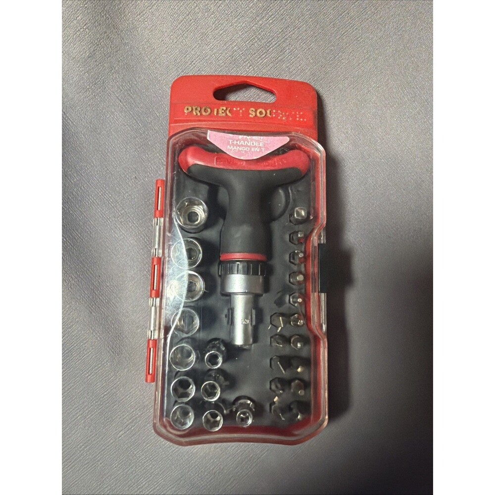 Project Source 27-Piece T-Handle Ratcheting Screwdriver and Socket Set -R